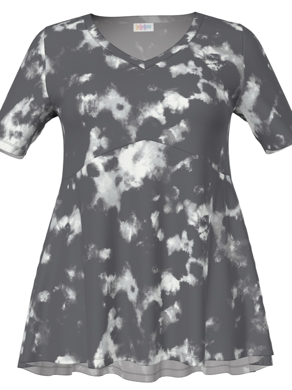 LuLaRoe Jana XXS. Gray and White Cloud V-Neck Tunic